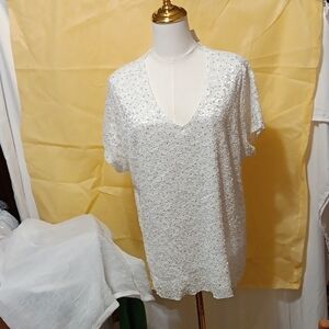 Dressbarn White Sequin Top
